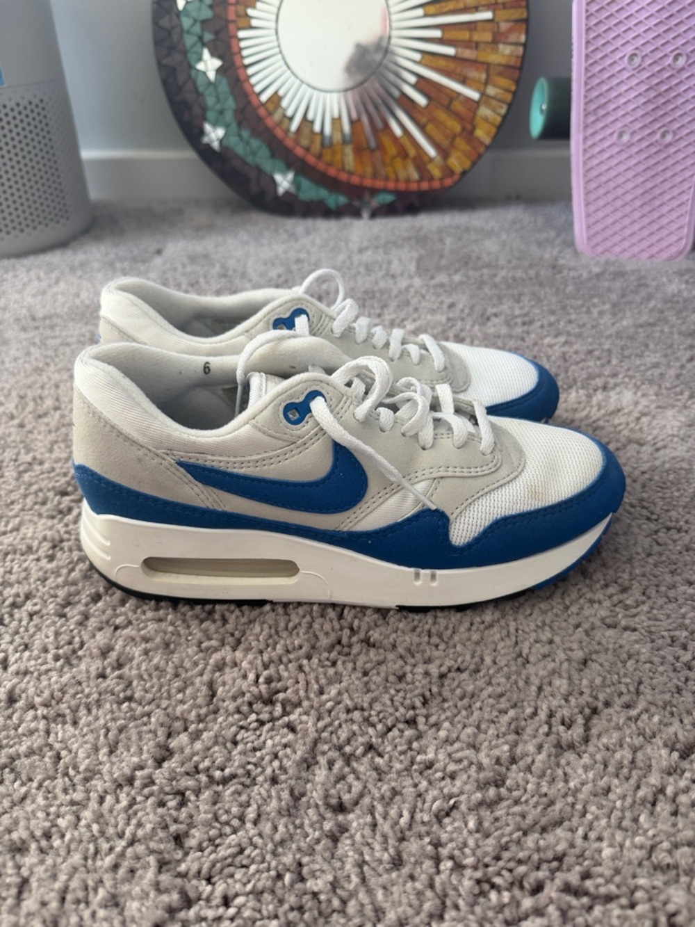 Nike Kids White and Blue Air Max Low-Top Sneakers